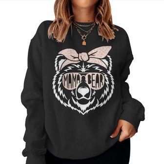 Mama Bear Face Sunglasses Mother Mom Mommy Mother's Day Women Sweatshirt - Monsterry DE