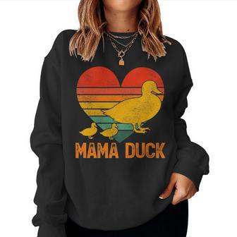 Mama Duck 2 Duckling Mother's Day Duck Mom Women Sweatshirt - Monsterry