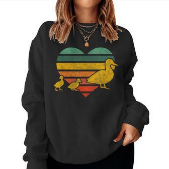 Mama Duck 2 Ducklings Animal Family Heart Women Sweatshirt - Monsterry AU