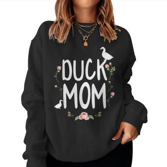 Mama Duck Bird Flower Cute Mom Mama Women Sweatshirt - Monsterry UK