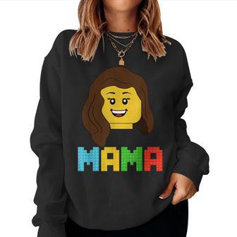 Mama Master Builder Building Bricks Blocks Matching Family Women Sweatshirt - Monsterry CA
