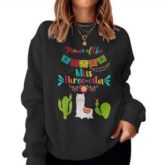 Mama Of Ms Fiesta Three-Esta Girl 3Rd Birthday Mexican Party Women Sweatshirt - Thegiftio UK