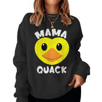 Mama Quack Yellow Duck Mama Duck Women Sweatshirt - Monsterry