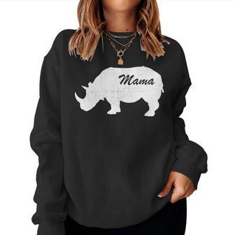 Mama Rhino Animal Father Mother Day Cute Son Daughter Women Sweatshirt - Monsterry DE