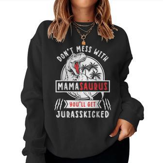 Mamasaurus T Rex Dinosaur Mama Saurus Family Matching Women Women Sweatshirt - Monsterry DE