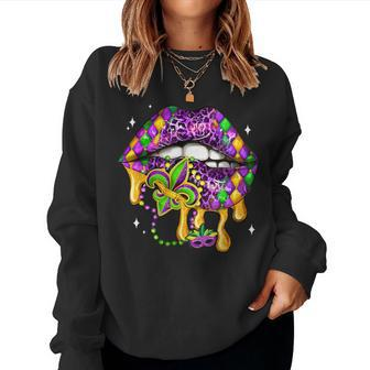 Mardi Gras Lip Costume For Girl Women Sweatshirt | Mazezy