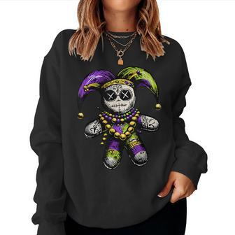 Mardi Gras Witch Doctor Goth Voodoo Doll Costume Women Sweatshirt - Seseable