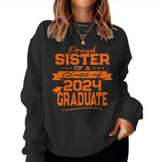 Matching Family Orange Proud Sister Class Of 2024 Graduate Women Sweatshirt - Seseable