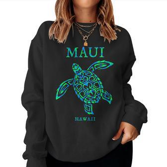 Maui Hawaii Sea Turtle Boys Girls Vacation Souvenir Women Sweatshirt - Seseable