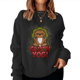 Meditating Sloth Yoga Pose Animal Zen Yogi Namaste Women Sweatshirt - Monsterry DE