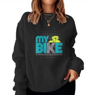 Mein Fahrrad Ist Enorm GenialErmietung Mama Und Papa Biker Mit-Ausschnitt Sweatshirt Frauen - Geschenkecke