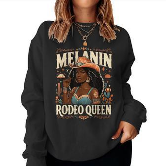 Melanin Rodeo Queen African-American Cowgirl Black Cowgirl Women Sweatshirt - Monsterry
