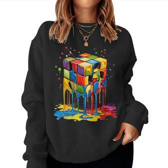 Melting Cube Colorful Awesome Graphic For Kid Women Sweatshirt - Monsterry AU
