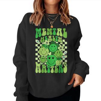 Mental Health Matter Groovy Floral Mental Health Awareness Women Sweatshirt | Mazezy DE