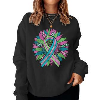 Metastatic Breast Cancer Awareness Leopard Sunflower Ribbon Women Sweatshirt - Monsterry CA