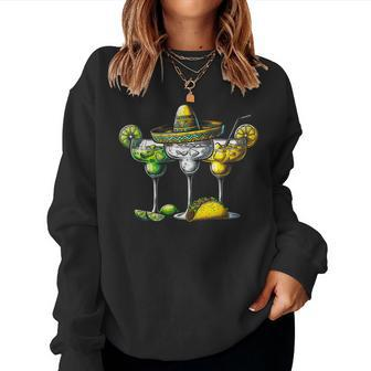Mexican Margarita Glasses Cinco De Drinko Drinking Women Sweatshirt | Mazezy UK