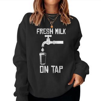 Milk On Tap Breastfeeding Motherhood Mama New Mom Women Sweatshirt - Monsterry