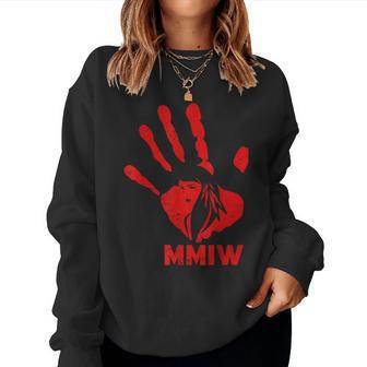 Mmiw Missing Murdered Indigenous Sisters Red Handprint Women Sweatshirt - Monsterry CA