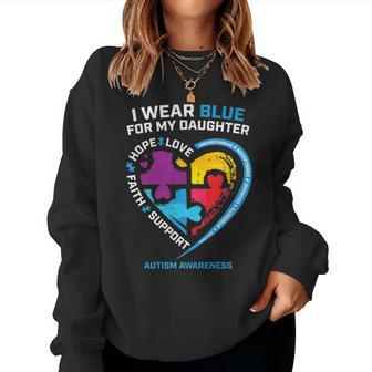 Mom Autism Daughter Dad Men Women's Autism Awareness Women Sweatshirt - Monsterry