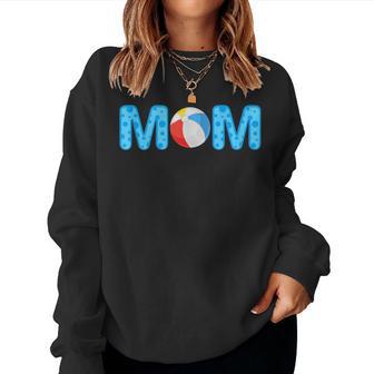 Mom Beach Ball Theme Birthday Party Pool Matching Summer Women Sweatshirt - Thegiftio UK