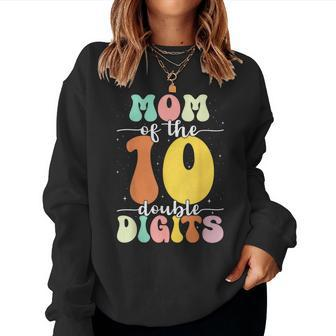 Mom Of The Birthday Girl Boy Double Digits 10Th Birthday Women Sweatshirt - Seseable