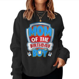 Mom And Dad Mom Of The Birthday Dog Paw Family Matching Women Sweatshirt - Seseable
