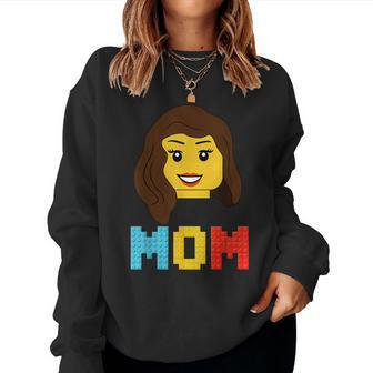 Mom Master Builder Building Bricks Blocks Family Set Parents Women Sweatshirt - Monsterry CA