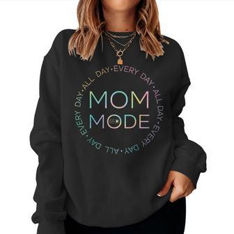 Mom Mode All Day Floral Happy Mom Women Sweatshirt - Seseable