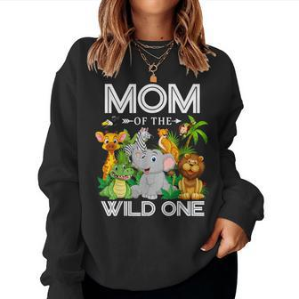 Mom Of The Wild One 1St Birthday Safari Family Matching Women Sweatshirt - Seseable