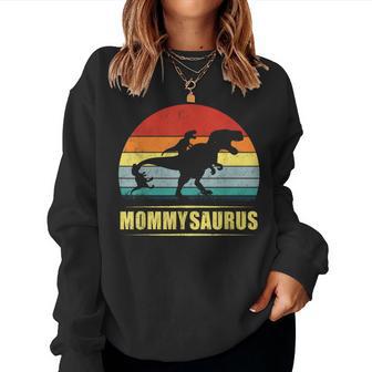 Mommy Saurus T Rex Dinosaur Mother's Day Women Sweatshirt - Monsterry