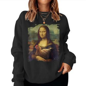 Mona Chicken Lisa Classic Da Vinci Chickens Women Sweatshirt - Thegiftio UK