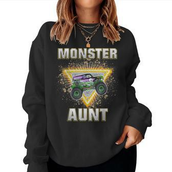 Monster Truck Aunt Retro Vintage Monster Truck Women Sweatshirt - Seseable