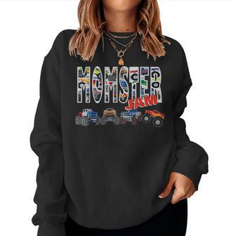 Monster Truck Jam Mom Momster Boy Mama Birthday Women Sweatshirt - Seseable