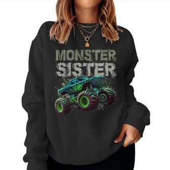 Monster Truck Sister Family Matching Monster Truck Lovers Women Sweatshirt - Thegiftio UK