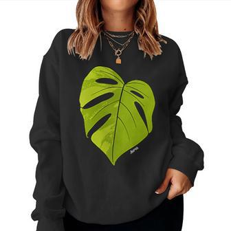 Monstera Deliciosa Aurea Variegation Houseplant Plant Lover Women Sweatshirt | Mazezy DE