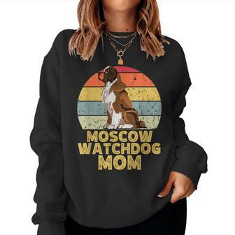 Moscow Watchdog Dog Mom Retro Style Dogs Lover Owner Women Sweatshirt - Monsterry DE