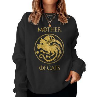 Mother Of Cats Cat Mom Cat Mommy Women Sweatshirt - Monsterry AU