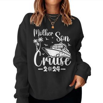 Mother Son Cruise 2024 Family Mom Son Matching Vacation Trip Women Sweatshirt - Seseable