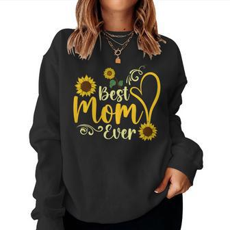 Yellow Sunflower Best Mom Ever Girls Women Sweatshirt - Thegiftio UK