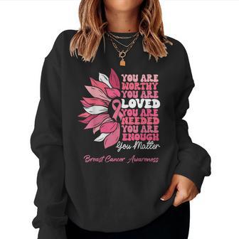 Motivational Breast Cancer Awareness Sunflower Girls Women Sweatshirt - Thegiftio UK