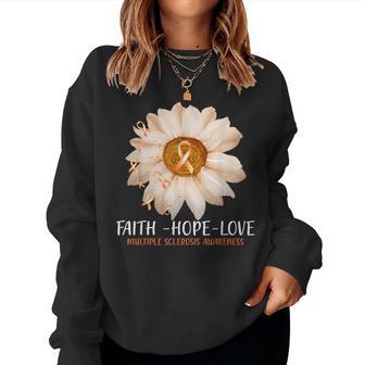 Multiple Sclerosis Awareness Flower Ms Awareness Women Sweatshirt - Thegiftio UK