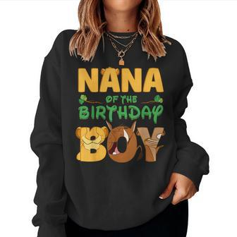 Nana Of The Birthday Boy Lion Family Matching Women Sweatshirt - Monsterry