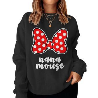Nana Mouse Family Vacation Bow Women Sweatshirt - Seseable