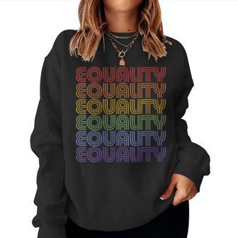 National Pride March Vintage Rainbow Lgbt Equality Women Sweatshirt - Monsterry UK