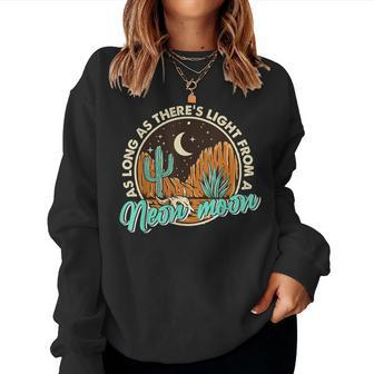 Neon Moon Cactus Country Mountain Vintage Retro Western Cow Women Sweatshirt - Monsterry AU