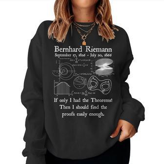 Nerdy Vintage Bernhard Riemann Mathematics Math Teacher Women Sweatshirt - Monsterry DE