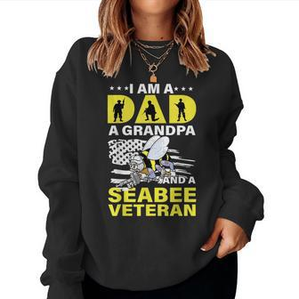 Nice Bee I Am Dad A Grandpa And A Seabee Veteran Women Sweatshirt - Monsterry DE
