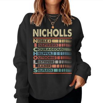 Nicholls Family Name Nicholls Last Name Team Women Sweatshirt - Seseable
