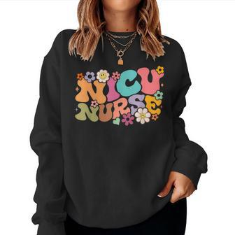Nicu Nurse Icu Groovy Nursing Neonatal Intensive Care Unit Women Sweatshirt - Monsterry