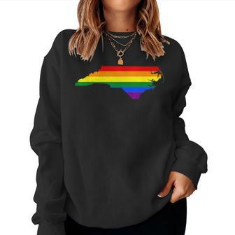 North Carolina Rainbow Flag Women Sweatshirt - Monsterry DE